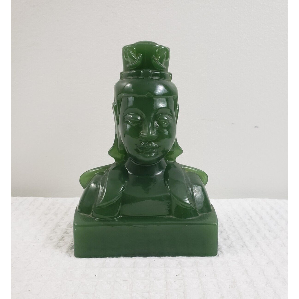 (J5) Jade Cathay Green EMPRESS One Bookend IMPERIAL Hand Crafted
